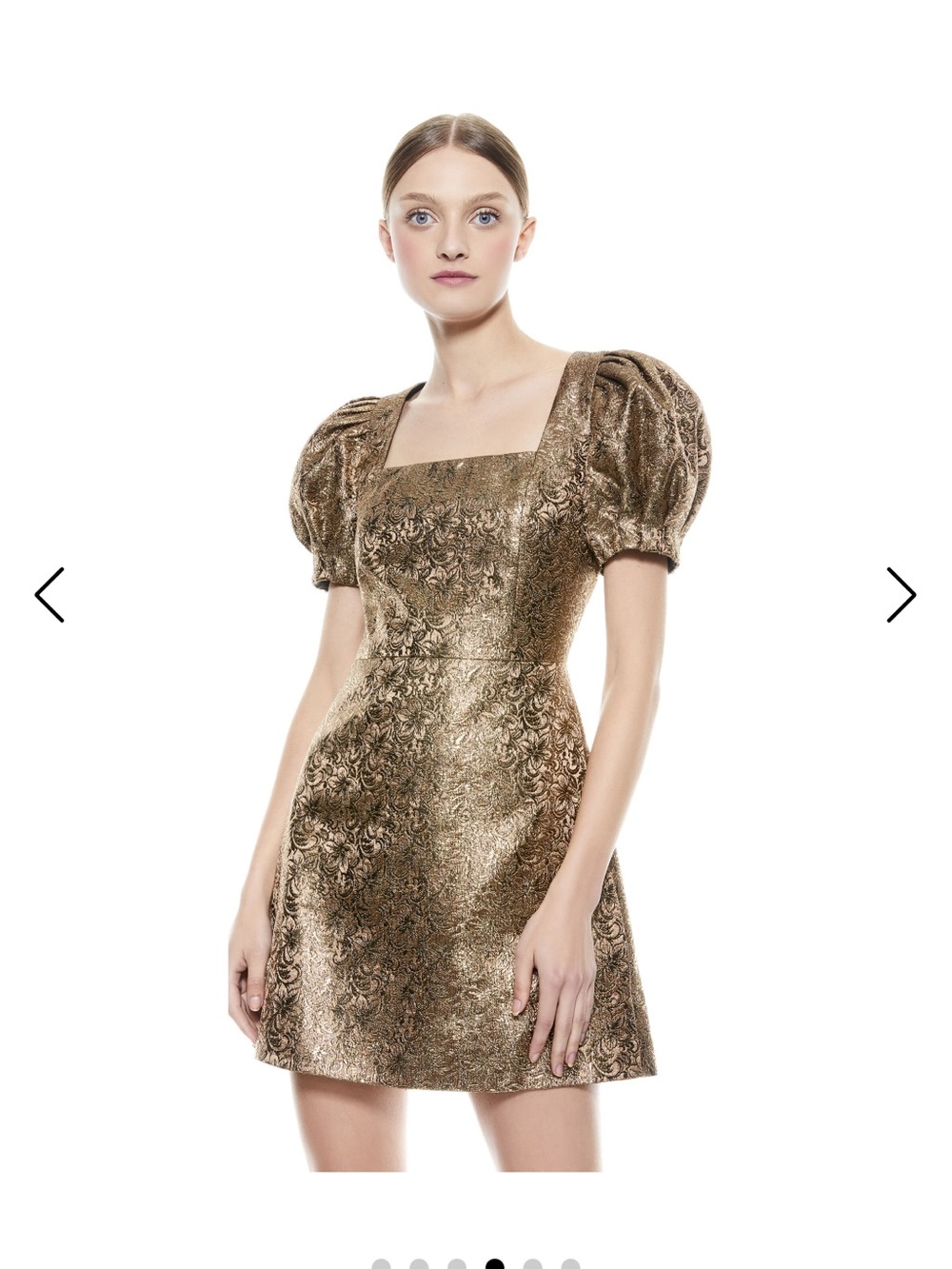 Alice + Olivia Kalen Puff Sleeve Mini Dress - Bronze View 3